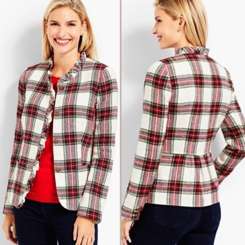 Talbots Shetland Plaid Tartan Blazer